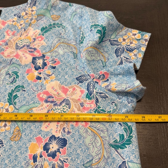 MISS ELAINE PLUS BLUE GARDEN-FLORAL PRINTED ROBE SIZE 2X - Picture 5 of 7